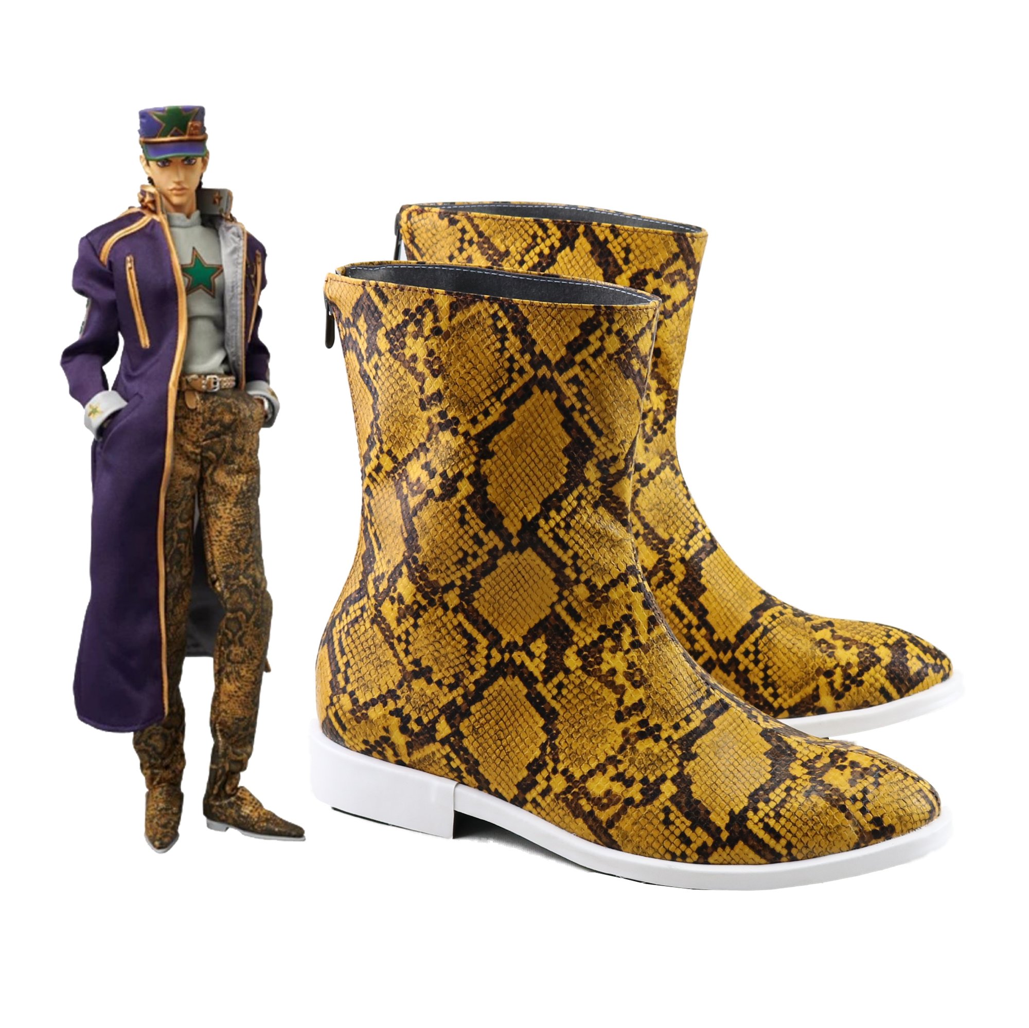 JoJo's Bizarre Adventure Stone Ocean Kujo Jotaro Cosplay Boots / Shoes Boa Snake Pattern