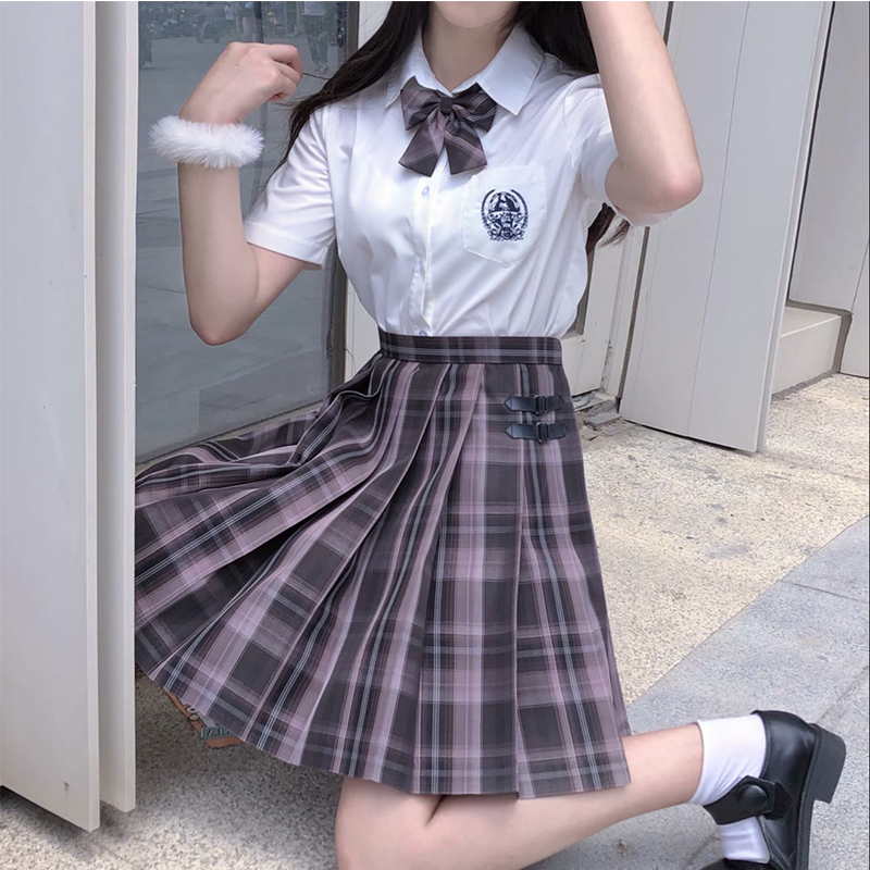 Navy blue JK uniform Autumn Summer Short/long Sleeve Japanese School ...