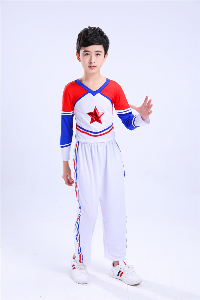 Teenager Girls School Uniform Dresses Stage Wear Show Performance Cheerleading Cheerleader Costumes for Kids Boys Clothing Set Image