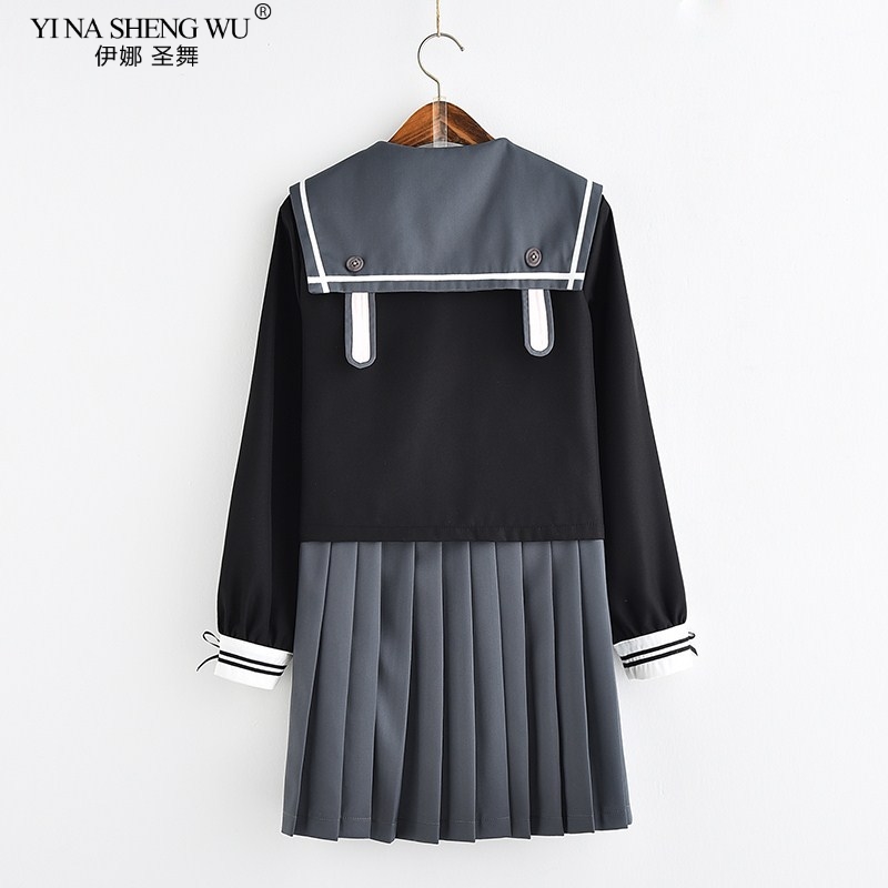 Japanese Korean Version JK Suit Woman School Uniform High School Sailor Navy Cosplay Costumes Student Girls Pleated Skirt Sets Image