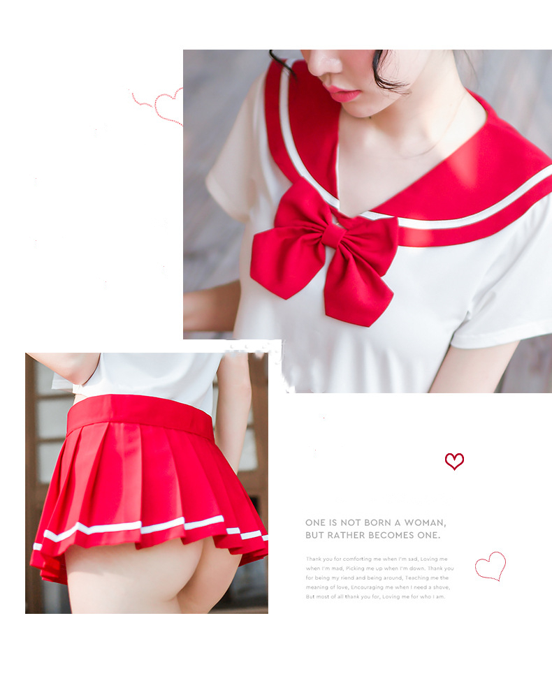 Japanese Style Women School Uniform Halloween Cosplay Sexy Cute Girl Jk Sailor Costumes Student  Soft Sister Pleated Skirt Image