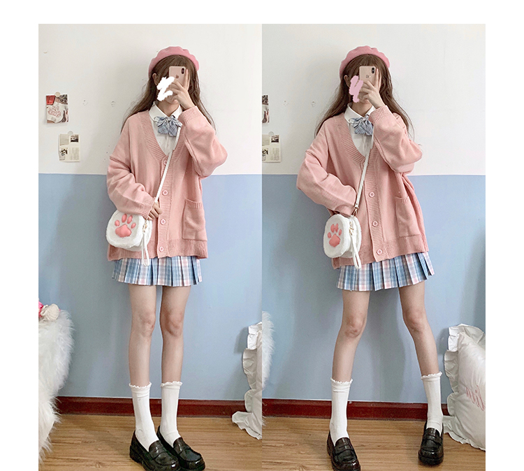School Girl Uniform JK Cardigan Loose JK Sweater Coat Japanese School Uniform Japanese Fashion Uniformes Chandail Image