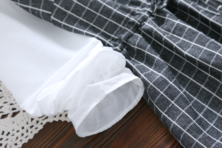 aeProduct.getSubject() Women's Literary Students Checked Dress Female Japanese School Uniform For Girls Long Sleeve Cotton and Linen Princess Dresses Image