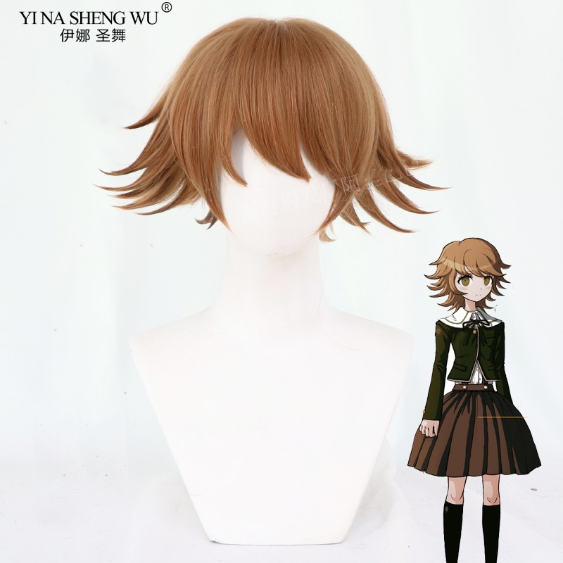 Danganronpa Fujisaki Chihiro Cosplay Costume JK Girls School Uniform Sailor Suit Coat Shirt Dress Outfit Cosplay Wig Drop Ship Image