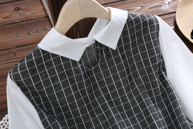 aeProduct.getSubject() Women's Literary Students Checked Dress Female Japanese School Uniform For Girls Long Sleeve Cotton and Linen Princess Dresses Image