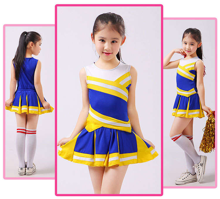 Student Competition Cheerleaders Girl School Uniform Cheer Team Uniforms Kids Performance Costume Sets Girls Class Suit Rooter Image