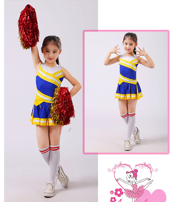 Student Competition Cheerleaders Girl School Uniform Cheer Team Uniforms Kids Performance Costume Sets Girls Class Suit Rooter Image