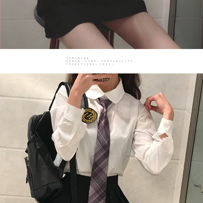 Japanese School Uniforms Jk College Style Students Girls Long Sleeve Tops+tie+skirt+cardigan Gray Pleated Skirt British Style Image