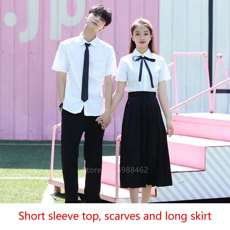 Japanese Style Anime College School Uniform Korea Girl Women's Skirt Studen Dress Sexy JK Pleated Shirt Fashion Cosplay Costume Image