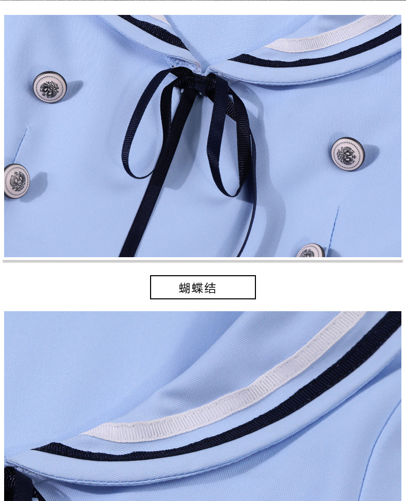 Young STUDENT'S Summer Pure Cotton School Uniform England College Style Kindergarten Kindergarten Suit Dress Graduation Served B Image