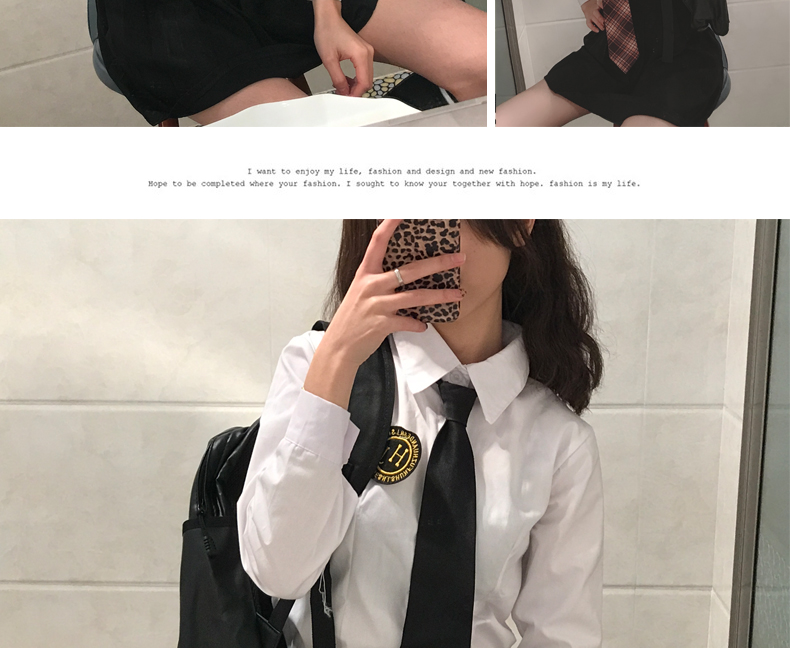 Japanese School Uniforms Jk College Style Students Girls Long Sleeve Tops+tie+skirt+cardigan Gray Pleated Skirt British Style Image