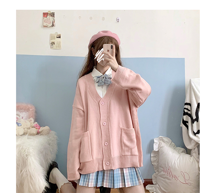 School Girl Uniform JK Cardigan Loose JK Sweater Coat Japanese School Uniform Japanese Fashion Uniformes Chandail Image