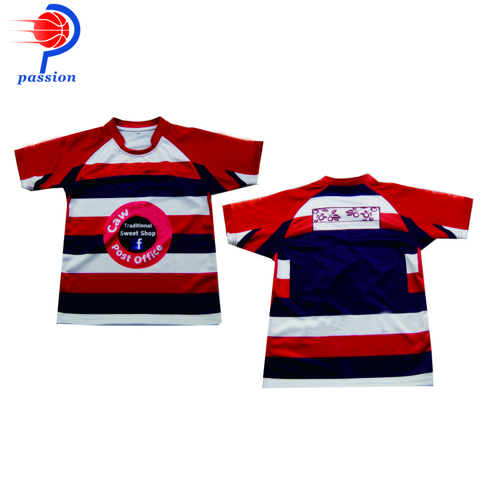 Fast Delivery DHL Navy Blue White Royal Reglan Sleeve Rugby Uniforms For School Teams Image