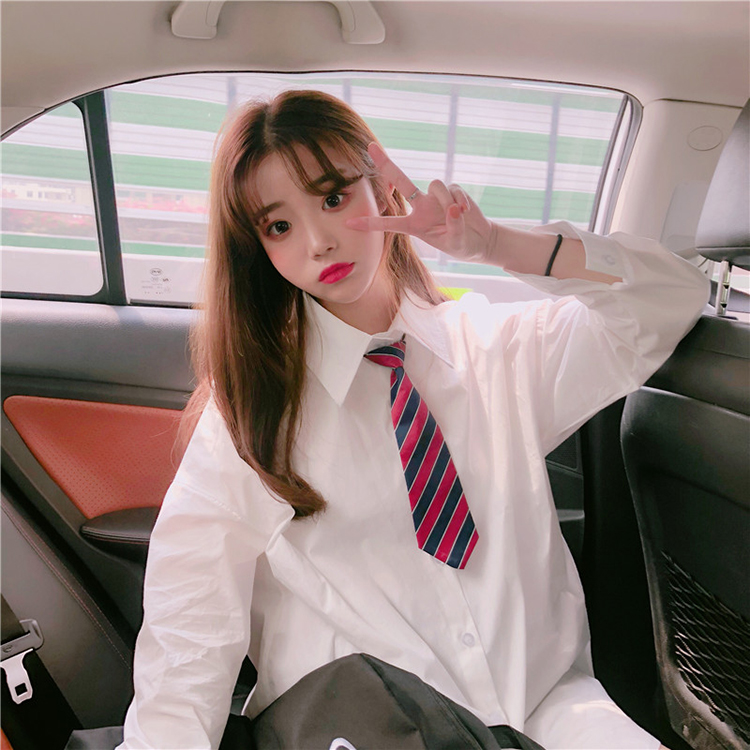 Spring Autumn Women Long Sleeve Knit Cardigan And Shirt V Neck Sweater Gray Drak Blue Coat Thicken Jk School Uniform Sweater Image