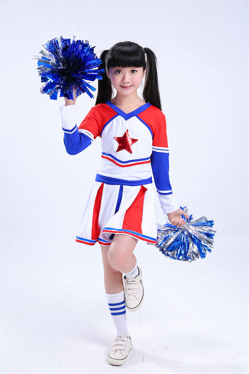 Teenager Girls School Uniform Dresses Stage Wear Show Performance Cheerleading Cheerleader Costumes for Kids Boys Clothing Set Image