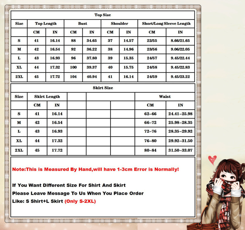 UPHYD School Girl Uniform S-2XL Korea Girls Anime Cosplay Sailor Uniforms Shirt and Skirt with Tie Set Image