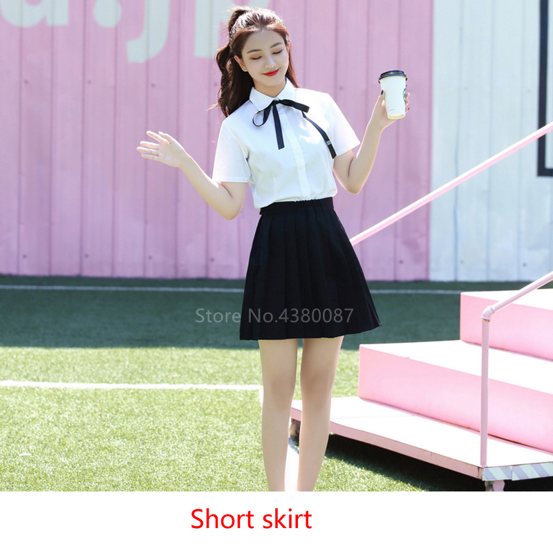 Japanese Style Anime College School Uniform Korea Girl Women's Skirt Studen Dress Sexy JK Pleated Shirt Fashion Cosplay Costume Image