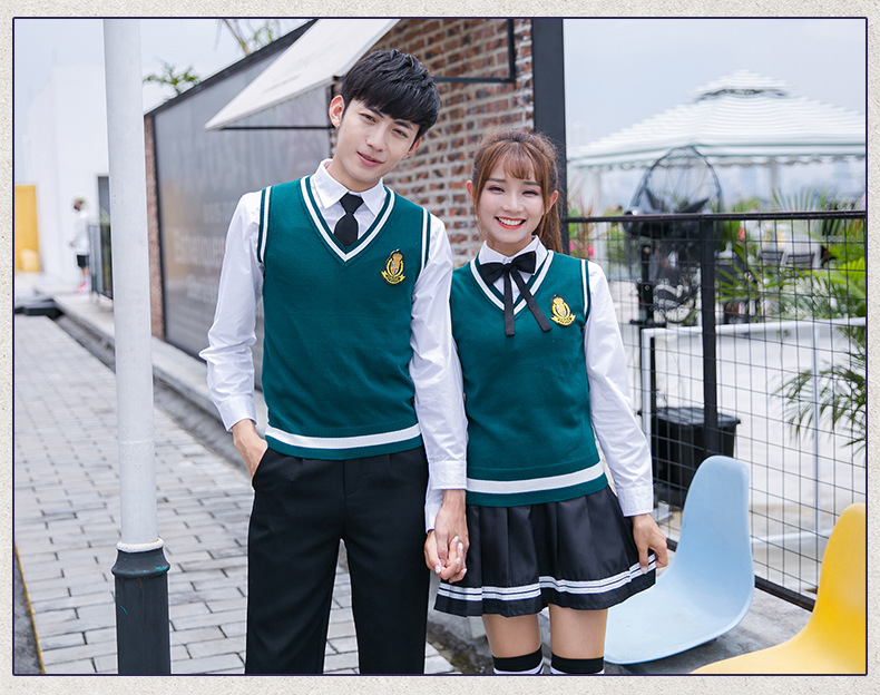 Student School Uniform 4pcs Winter Boy Girls Japanese Students Wear Tenneger College Uniforms Girls Boys Sweater Costume D-0548 Image