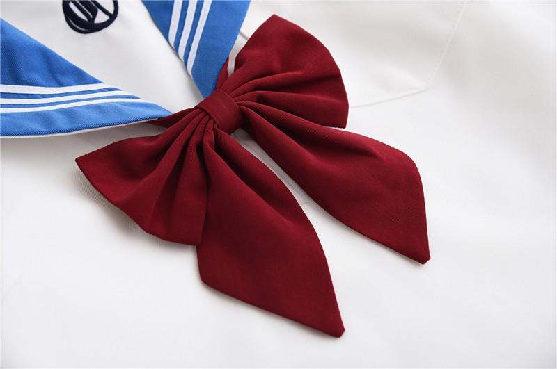 Light Blue Japanese Uniform For School Girls Long Sleeve Sailor Shirt Pleated Skirt Set College Middle High School Uniforms Image