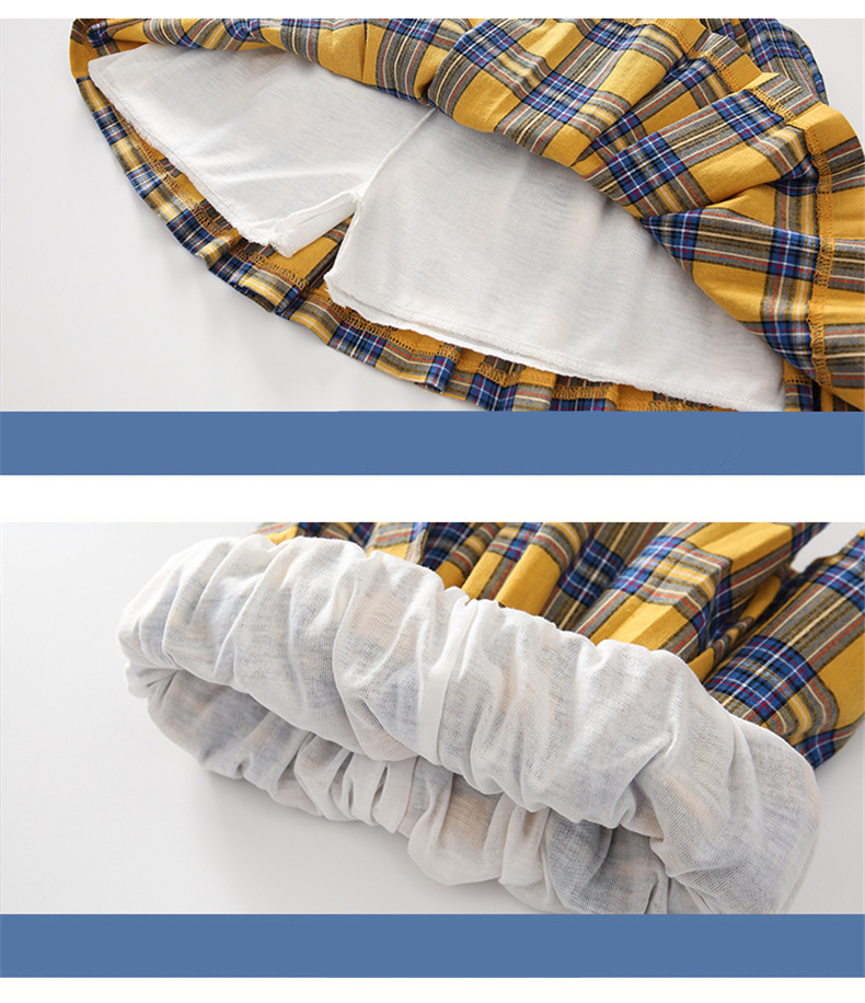 90-180cm Kids Fashion School Uniforms Korean Japanese Style Class Clothes Top Plaid Skirt Tie Stage Costumes for Children Image