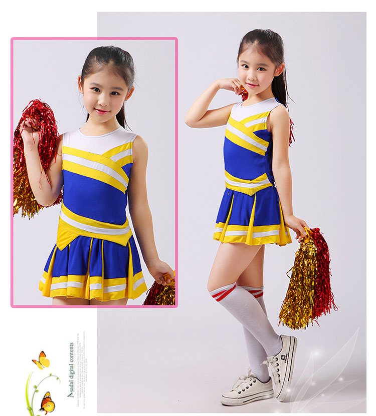 Student Competition Cheerleaders Girl School Uniform Cheer Team Uniforms Kids Performance Costume Sets Girls Class Suit Rooter Image