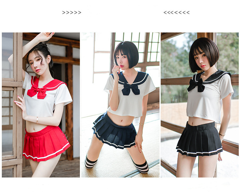 Japanese Style Women School Uniform Halloween Cosplay Sexy Cute Girl Jk Sailor Costumes Student  Soft Sister Pleated Skirt Image