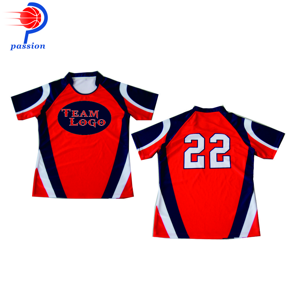 Fast Delivery DHL Navy Blue White Royal Reglan Sleeve Rugby Uniforms For School Teams Image