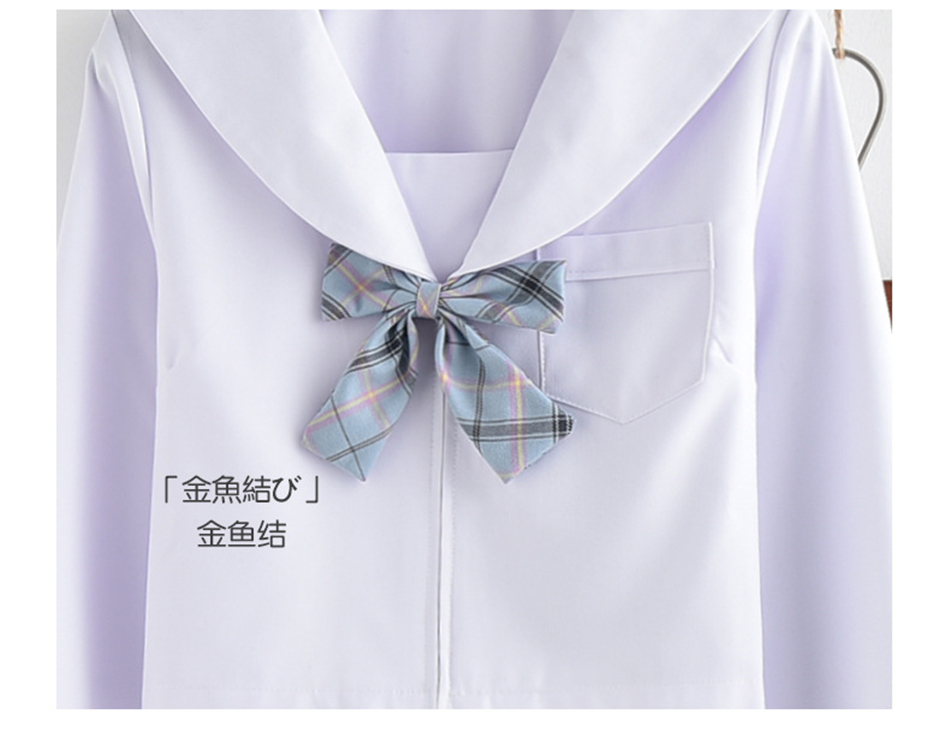 Japanese Style Fashion JK School Uniform College Girl Skirt Pleated Lattice Sailor Dress Tie Cute Girls Cosplay Clothing Set Image