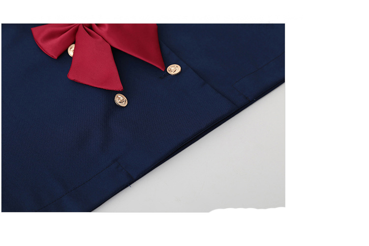 Girls Navy Sailor JK Suit Japanese Anime School Uniform Women Tops Pleated Skirt Cardigan College Student Carnival Party Costume Image