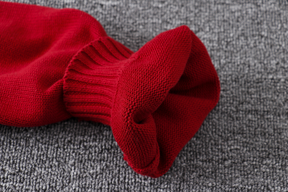 New S-XL Spring Autumn Women's Long Sleeve Stripes Knit Red Tops Pullovers V Neck Sweaters For Jk School Uniform Student Clothes Image