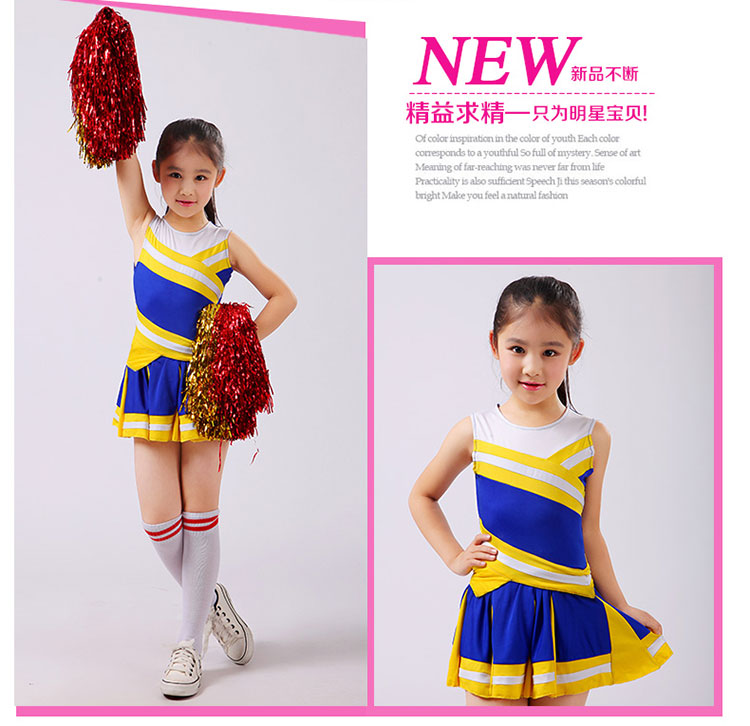 Student Competition Cheerleaders Girl School Uniform Cheer Team Uniforms Kids Performance Costume Sets Girls Class Suit Rooter Image
