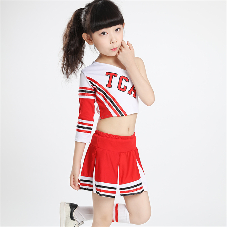 New Cheerleader Stage Performance Clothing School Uniform for Girls Skirt College Gymnastics Dance Costumes for Kids 110-160CM Image