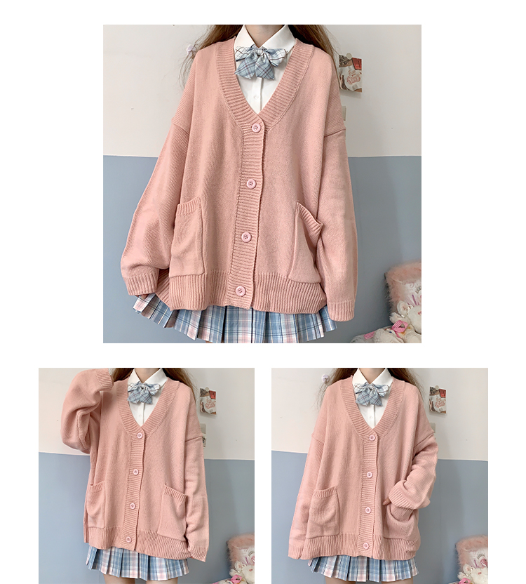 School Girl Uniform JK Cardigan Loose JK Sweater Coat Japanese School Uniform Japanese Fashion Uniformes Chandail Image
