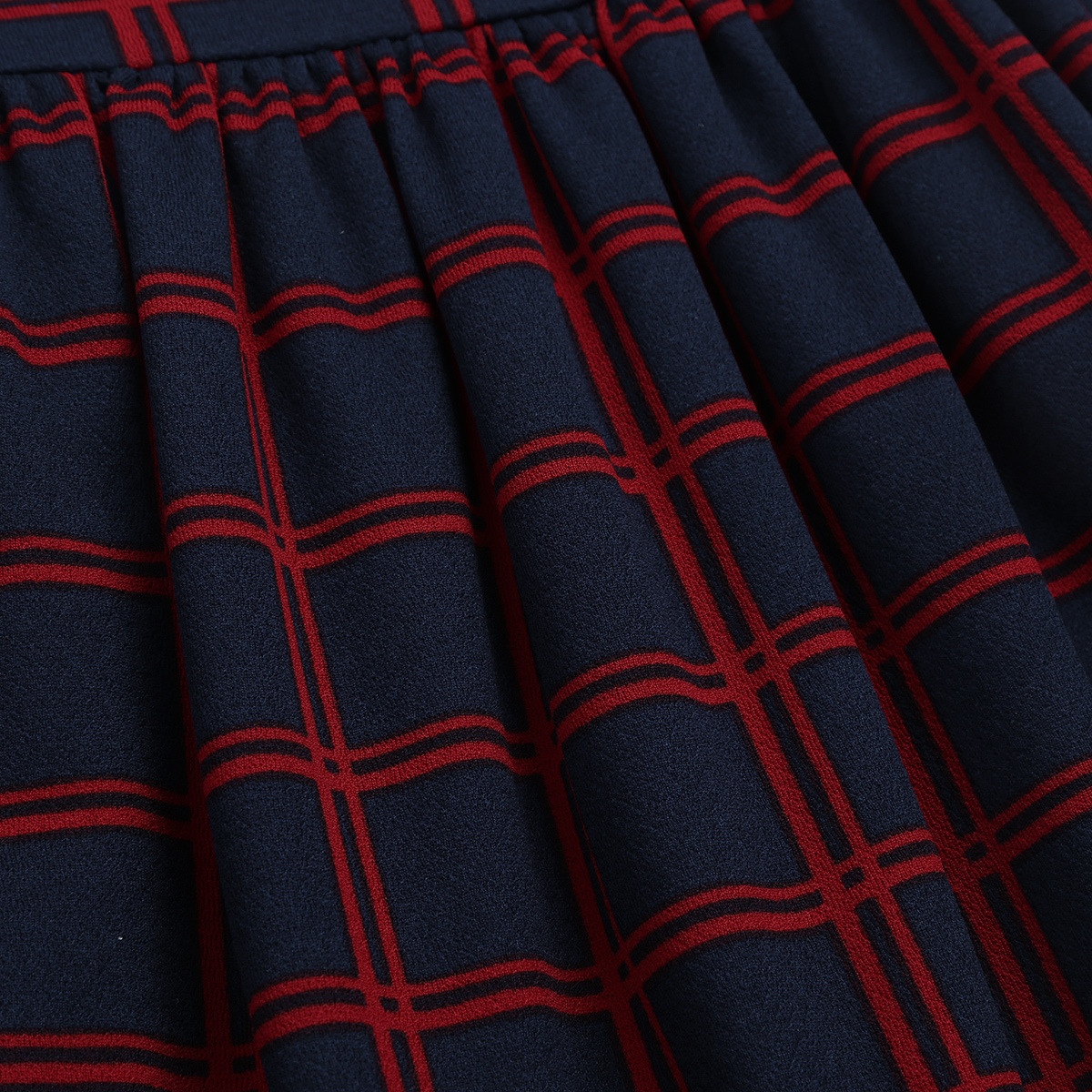 Kids Children Students Girls Uniform Long Sleeves Lapel Plaid A-line False Two-piece Dress for Birthday Party School Uniforms Image