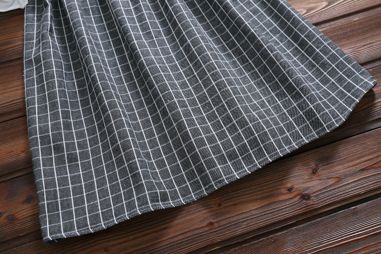 aeProduct.getSubject() Women's Literary Students Checked Dress Female Japanese School Uniform For Girls Long Sleeve Cotton and Linen Princess Dresses Image