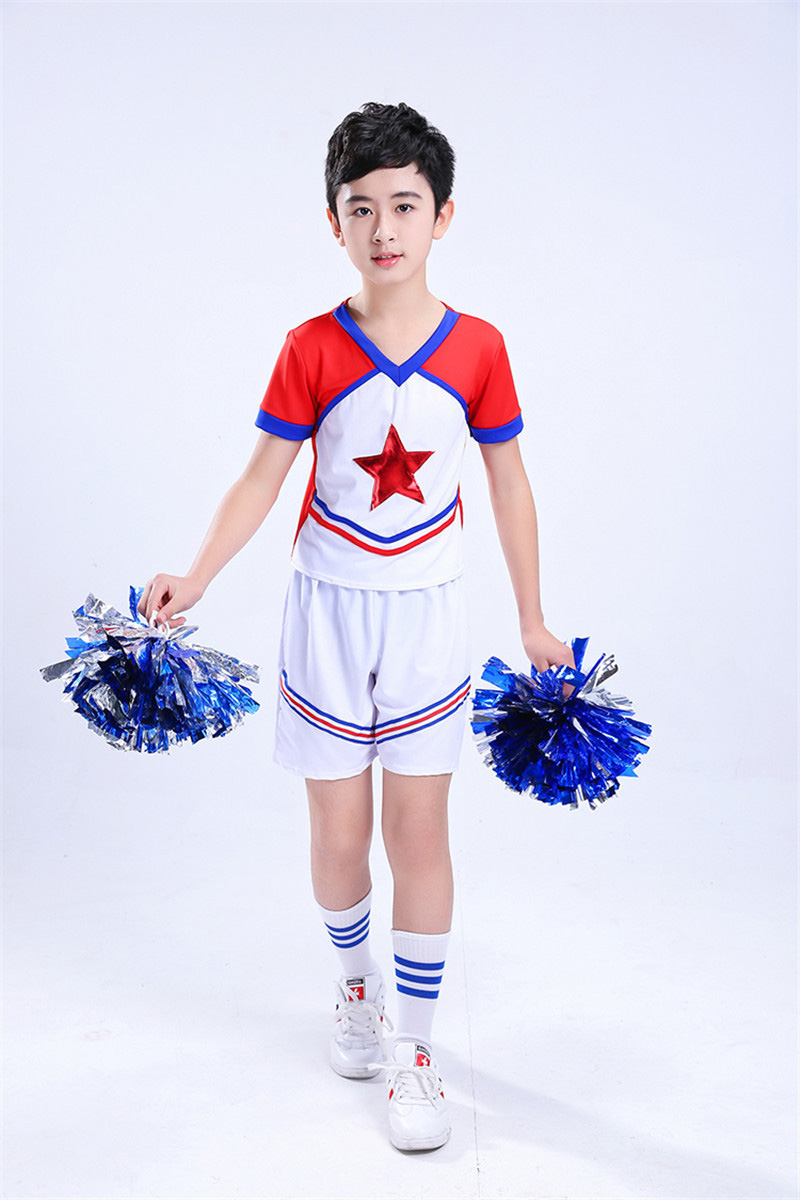 Teenager Girls School Uniform Dresses Stage Wear Show Performance Cheerleading Cheerleader Costumes for Kids Boys Clothing Set Image