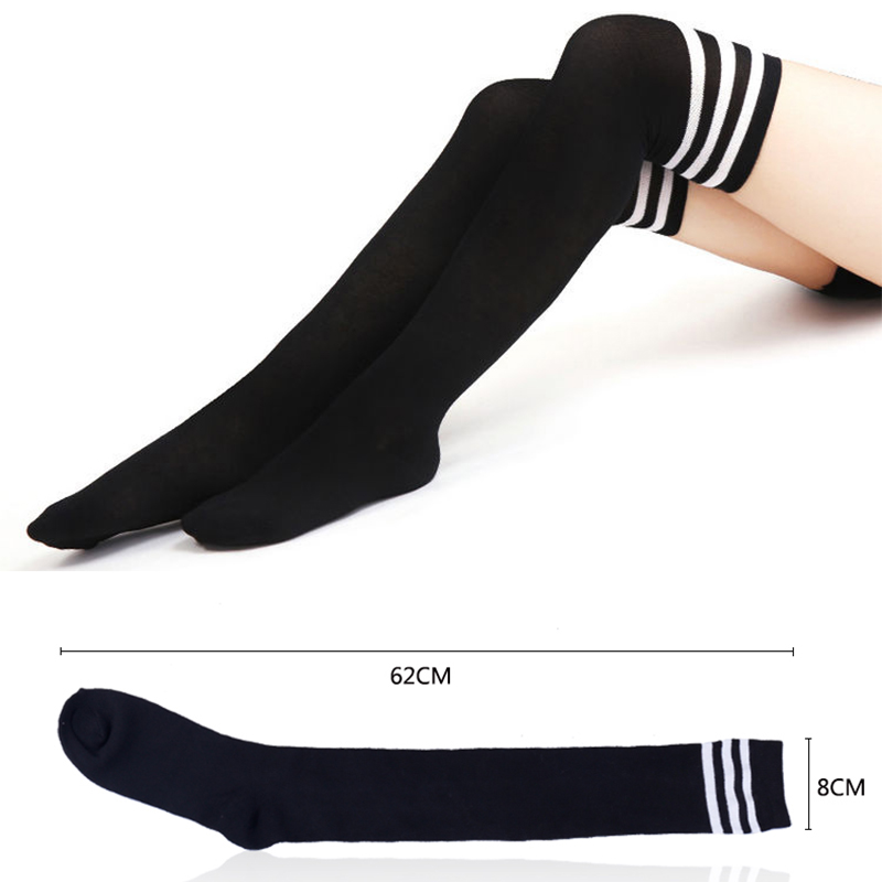 4 color School Uniform Socks Spring Autumn Winter Japanese School Girl Socks Striped Style Football Socks Image