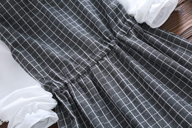 aeProduct.getSubject() Women's Literary Students Checked Dress Female Japanese School Uniform For Girls Long Sleeve Cotton and Linen Princess Dresses Image