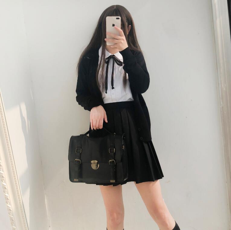 Japanese sailor suit long-sleeved school uniform Cardigan student wear class Japanese JK uniform shirt Cardigan set Image