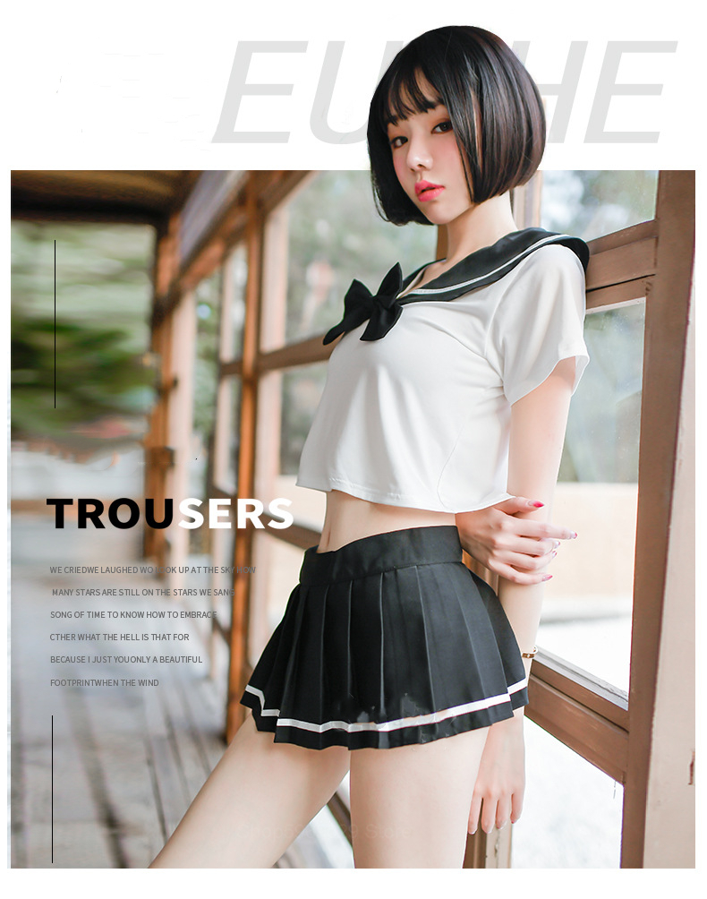 Japanese Style Women School Uniform Halloween Cosplay Sexy Cute Girl Jk Sailor Costumes Student  Soft Sister Pleated Skirt Image