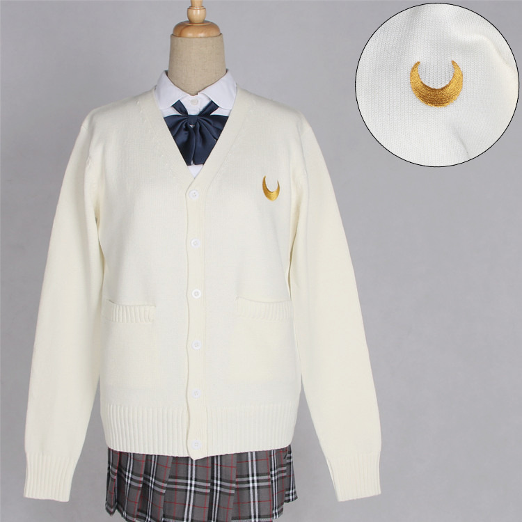 9 Colors Japanese Style Students Girls Cardigans Sweater Sailor Moon JK School Uniforms Symbol Embroidery Knitwear Autumn Winter Image