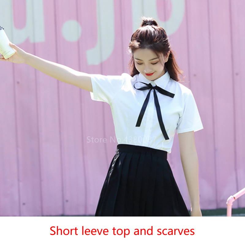 Japanese Style Anime College School Uniform Korea Girl Women's Skirt Studen Dress Sexy JK Pleated Shirt Fashion Cosplay Costume Image