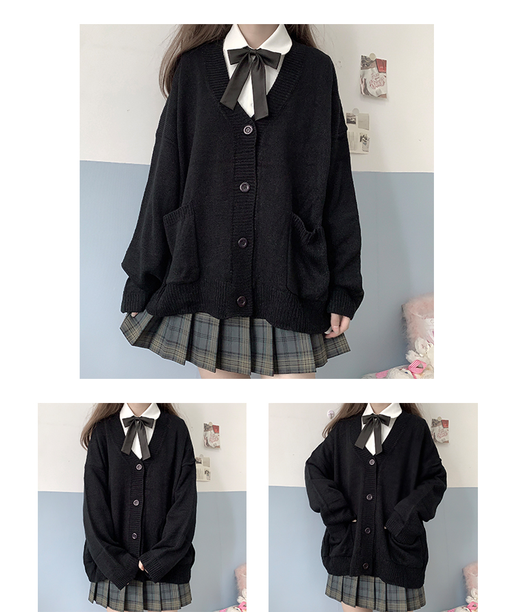School Girl Uniform JK Cardigan Loose JK Sweater Coat Japanese School Uniform Japanese Fashion Uniformes Chandail Image