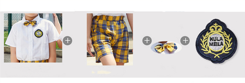 90-180cm Kids Fashion School Uniforms Korean Japanese Style Class Clothes Top Plaid Skirt Tie Stage Costumes for Children Image