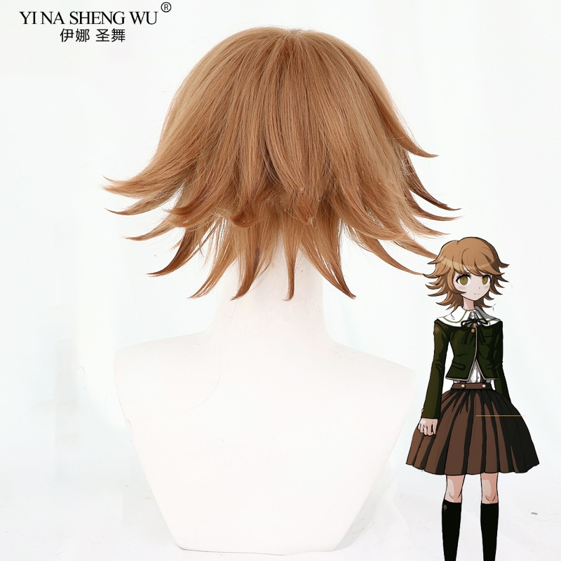 Danganronpa Fujisaki Chihiro Cosplay Costume JK Girls School Uniform Sailor Suit Coat Shirt Dress Outfit Cosplay Wig Drop Ship Image