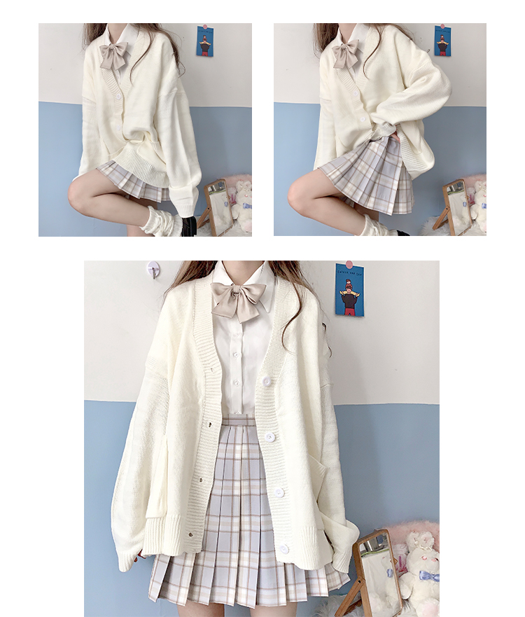 School Girl Uniform JK Cardigan Loose JK Sweater Coat Japanese School Uniform Japanese Fashion Uniformes Chandail Image