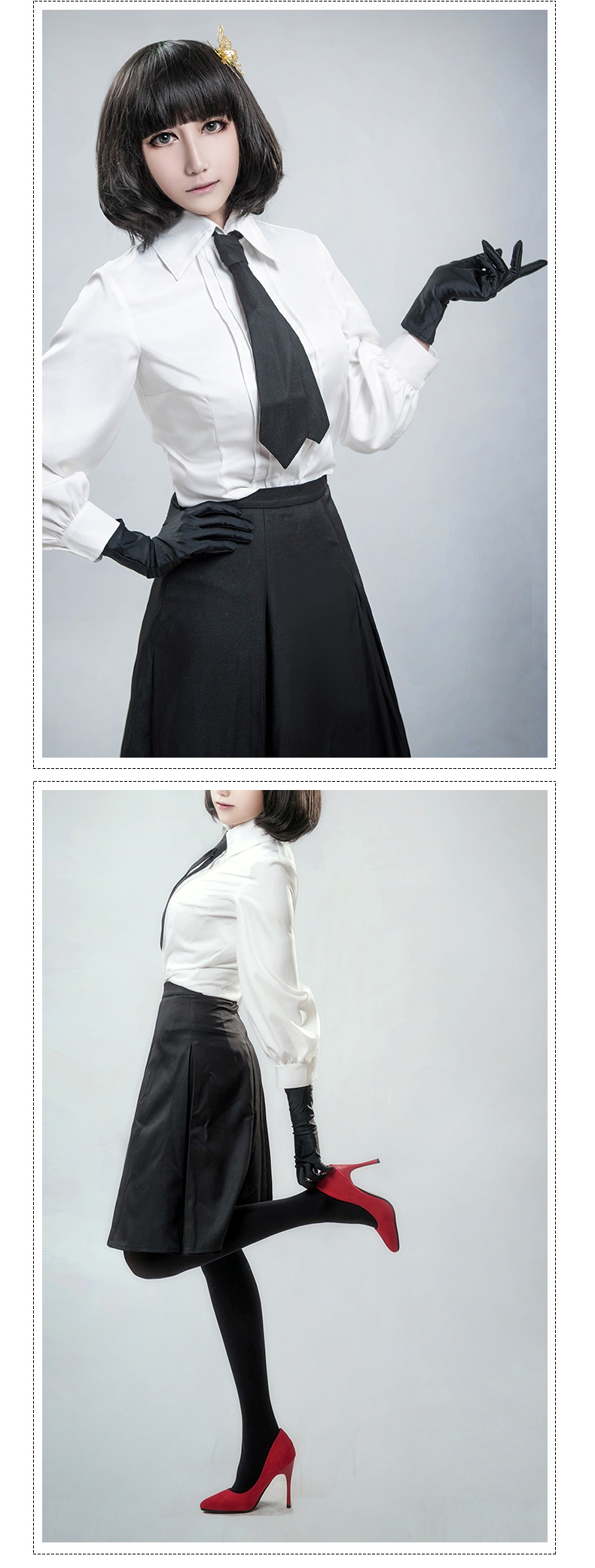 Japanese School Uniform Dress Cute Bungo Wild Dog And Xie Yejingzi Cosplay Costume Anime Royal Sister Faner Ladies Cosplay Set Image