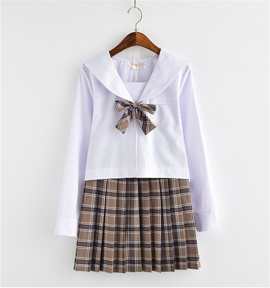 Japanese Style Fashion JK School Uniform College Girl Skirt Pleated ...
