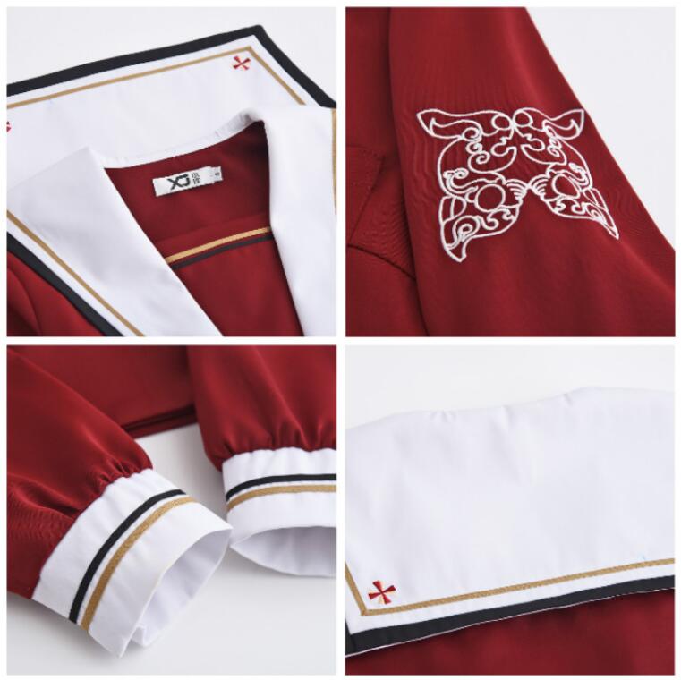 Academic Style School Uniforms Girls JK Uniform hats red  Suit Student High School Japanese Preppy Sailor Suit jkx118 Image