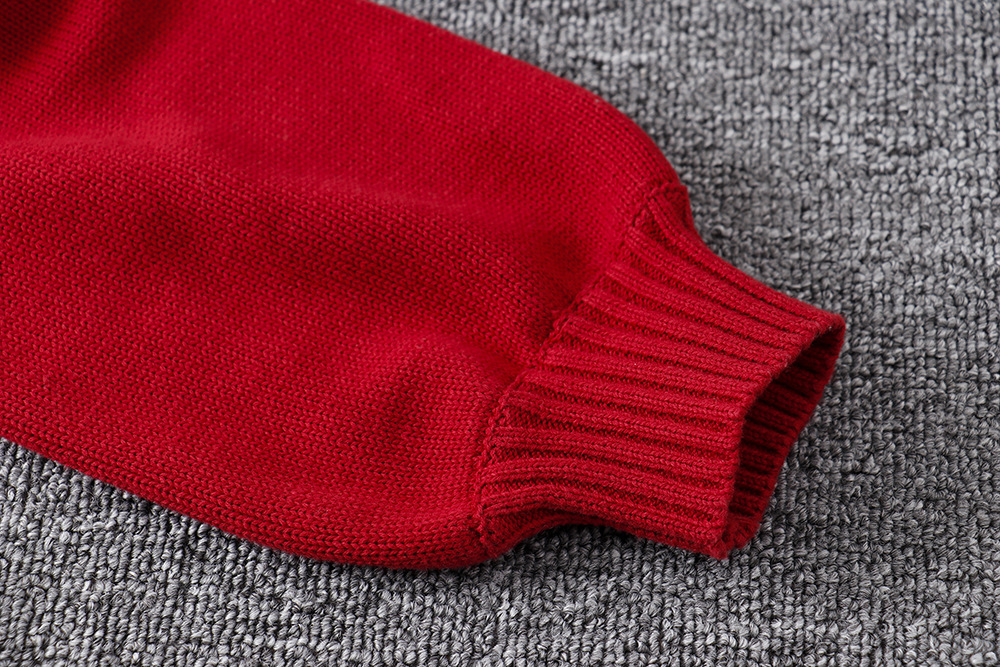 New S-XL Spring Autumn Women's Long Sleeve Stripes Knit Red Tops Pullovers V Neck Sweaters For Jk School Uniform Student Clothes Image